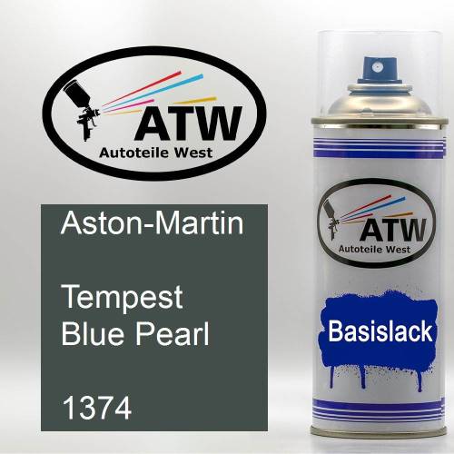 Aston-Martin, Tempest Blue Pearl, 1374: 400ml Sprühdose, von ATW Autoteile West.